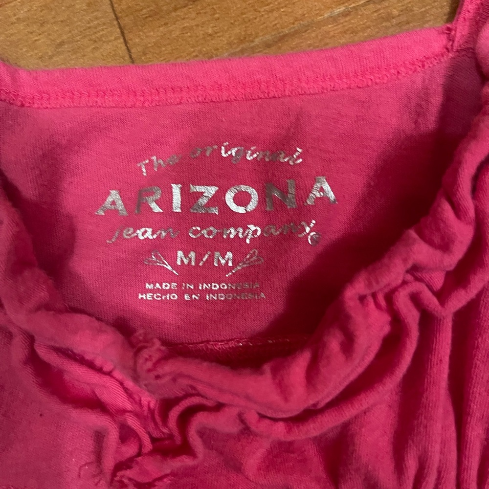 Pink y2k tank top with embroidered butterfly medium